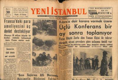 Yeni İstanbul Gazetesi 30 Aralık 1958 - Türk Uçakları 1959da Avrupaya Sefer Yapacak GZ83133 - 1