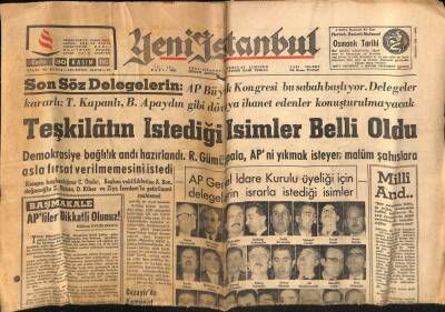 Yeni İstanbul Gazetesi 30 Kasım 1962 -S.D.K , G.Evliyaoğlunu Merhum Menderesin Yanına Gönderecekmiş GZ57207 - 1