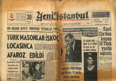 Yeni İstanbul Gazetesi 30 Mart 1967 - Kennedy Öldürüldüğü Gün Rusya , 15 Dakika İçinde Amerikayı Mahvedebilirmiş GZ93274 - 1