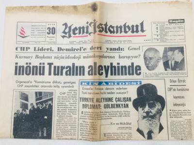 Yeni İstanbul Gazetesi 30 Ocak 1967 - İsmet İnönü Tural ın Aleyhinde GZ53223 - 1
