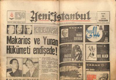 Yeni İstanbul Gazetesi 31 Aralık 1967 - Makarios Ve Yunan Hükümeti Endişede ! GZ77641 - 1