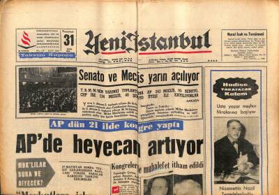 Yeni İstanbul Gazetesi 31 Ekim 1966 - Nizamettin Nazif Tepedelenlioğl, Usta Yazar Meşhur Fıkralarına Başlıyor GZ57097 - 1