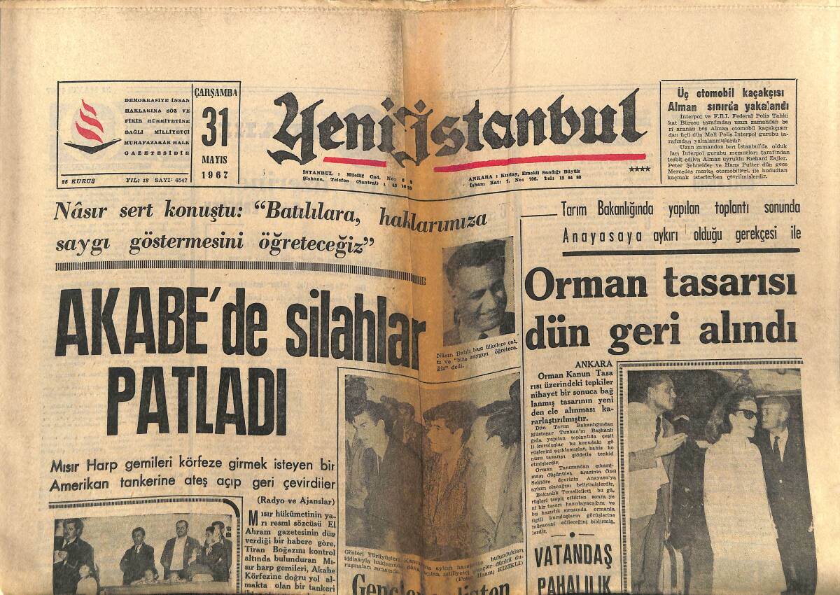 Yeni İstanbul Gazetesi 31 Mayıs 1967 - Sinemanın Ünlü Üç Yıldızı İstanbul'da - Şah'a Seyyar Bir Hastane Refakat Ediyor GZ152649 - 1