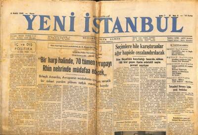 Yeni İstanbul Gazetesi - 4 Aralık 1949 - Bir Harp Halinde 70 Tümen Avrupayı Rhin Nehrinde Müdafaa Edecek GZ110965 - 1