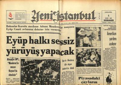 Yeni İstanbul Gazetesi 4 Ekim 1967 - Bir Aktör , Cüneyt Gökçeri Tiyatroda Dövmek İstedi - Eyüp Halkı Sessiz Yürüyüş Yapacak GZ93145 - 1