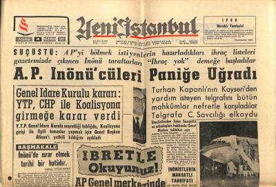 Yeni İstanbul Gazetesi 4 Haziran 1962 - Pariste Düşen Jet Uçağında 120 Kişi Öldü GZ84196 - 1