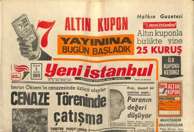 Yeni İstanbul Gazetesi 4 Mayıs 1969 - İmran Öktemin Cenazesinde Üzücü Olaylar - Marka Hücum Başladı GZ120908 - 1