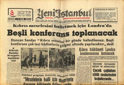 Yeni İstanbul Gazetesi 4 Ocak 1964 - Athenagoras Kıbrısla İlgili Soruları Cevapsız Bıraktı GZ84157 - 1
