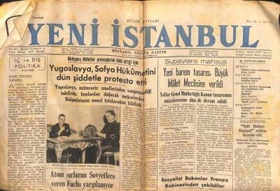 Yeni İstanbul Gazetesi - 4 Şubat 1950 - Yugoslavya Sofya Hükümetini Dün Şiddetle Protesto Etti GZ110962 - 1