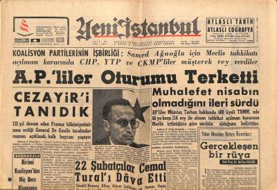 Yeni İstanbul Gazetesi 4 Temmuz 1962 - Kabibay Ve Baykal Dün Arkadaşları İle Görüştüler GZ84194 - 1