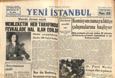 Yeni İstanbul Gazetesi 5 Aralık 1951 - Memleketin Her Tarafında Fevkalade Hal İlan Edildi GZ105078 - 1