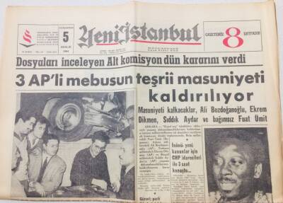 Yeni İstanbul Gazetesi 5 Aralık 1964 - Haliçte Bizans a Ait Hazine Aranacak GZ53175 - 1