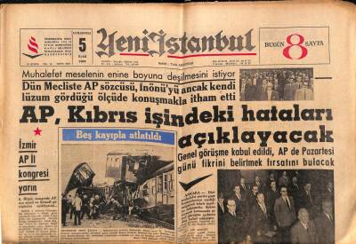 Yeni İstanbul Gazetesi 5 Eylül 1964 - Kraliçe Elizabethe Üç Yumurta Atıldı GZ84118 - 1