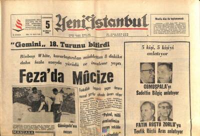 Yeni İstanbul Gazetesi 5 Haziran 1965 - Binbaşı White, 8 Dakika Daha Fazla Uzayda Yürüdü Ve İnceleme Yaptı GZ57116 - 1