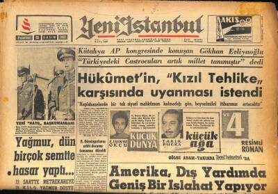 Yeni İstanbul Gazetesi 5 Kasım 1962 - Amerika , Dış Yardımda Geniş Bir Islahat Yapıyor GZ86873 - 1