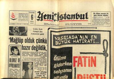Yeni İstanbul Gazetesi 6 Eylül 1967 - Cerrahpaşa Tıp Fakültesi Açıldı - İstanbulda Fırınların Grev Yapmaması İstendi GZ93074 - 1