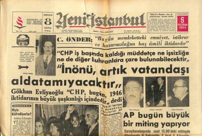 Yeni İstanbul Gazetesi 6 Haziran 1964 - AP Bugün Büyük Bir Miting Yapıyor GZ93159 - 1