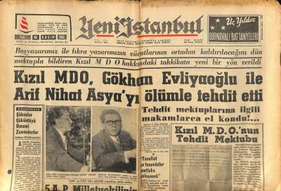 Yeni İstanbul Gazetesi 6 Kasım 1962 - Kızıl MDOnun Tehdit Mektubu GZ82590 - 1