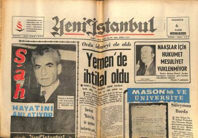 Yeni İstanbul Gazetesi 6 Kasım - Sunay İskoçyayı Övdü GZ76736 - 1