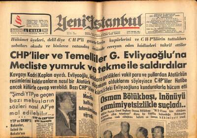 Yeni İstanbul Gazetesi 6 Nisan 1963 -CHPliler Ve Temelliler G.Evliyaoğluna Mecliste Yumruk Attı GZ57253 - 1