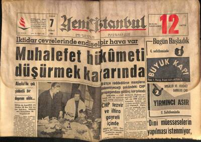 Yeni İstanbul Gazetesi 7 Şubat 1965 - Nişantaşında 8 Ev Yandı GZ84630 - 1
