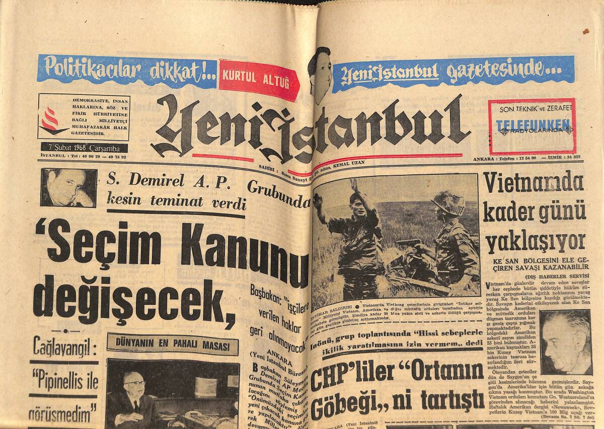 Yeni İstanbul Gazetesi 7 Şubat 1968 - Zonguldak'ta 1600 İşçi Ocağa Girmiyor - Ali Sami Yen Ocak Ayını Zararla Kapadı GZ148820 - 1