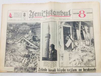 Yeni İstanbul Gazetesi 8 Ekim 1964 - Deprem Sağlam Ev Bırakmadı GZ53204 - 1