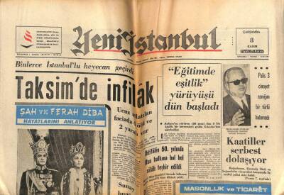 Yeni İstanbul Gazetesi 8 Kasım 1962 -Taksimde İnfilak GZ57259 - 1