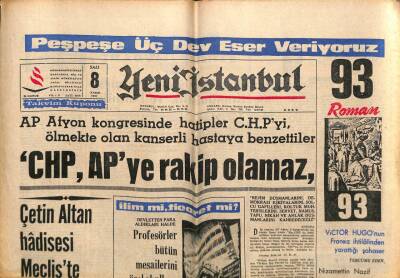 Yeni İstanbul Gazetesi 8 Kasım 1966 - CHP Adalet Partisine Rakip Olamaz GZ57104 - 1