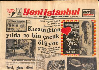Yeni İstanbul Gazetesi 8 Mart 1969 - Cüneyt Arkın Sema Özcanı Çiğnedi - Aya İnişin Provası Yapıldı GZ120932 - 1