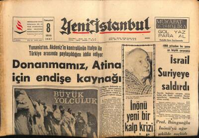 Yeni İstanbul Gazetesi 8 Nisan 1967 - İnönü İkinci Kez Kalp Krizi Geçirdi GZ57075 - 1