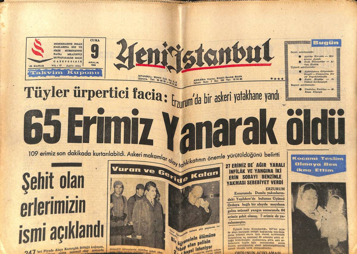 Yeni İstanbul Gazetesi 9 Aralık 1966 - Milyonların Sevgilisi Fenerbahçe Nereye - Muhammed Ali Ve Rakipleri GZ151110 - 1