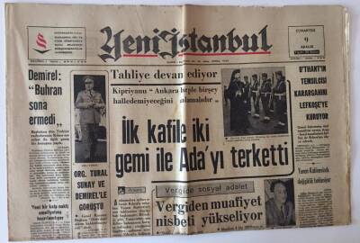 Yeni İstanbul Gazetesi 9 Aralık 1967 - Başbakan Demirel Kıbrıs ta Buğran Sona Ermedi GZ11893 - 1