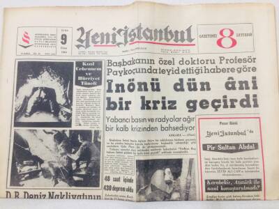 Yeni İstanbul Gazetesi 9 Ekim 1964 - İsmet İnönü Kriz Geçirdi GZ53203 - 1