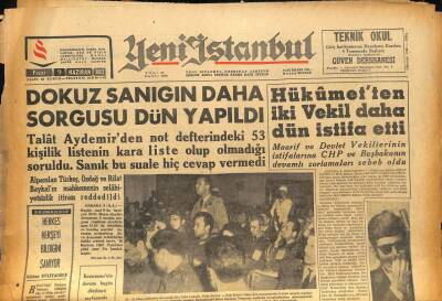 Yeni İstanbul Gazetesi 9 Haziran 1963 - Talat Aydemirden Not Defterindeki 53 Kişilik Listenin Kara Liste Olup Olmadığı Soruldu GZ86385 - 1