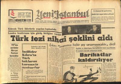 Yeni İstanbul Gazetesi 9 Ocak 1964 - Kıbrıs Gizli Türk Radyosu 41.82 Metrede Çalışıyor GZ84162 - 1