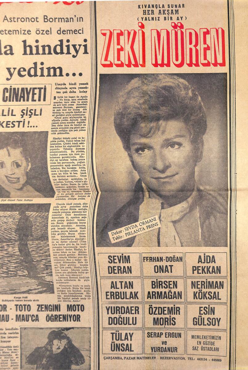 Yeni İstanbul Yılbaşı İlavesi Gazetesi 1969 - Zeki Müren Maksim Afiş - Yılın Dev Cinayeti, Karga Halil Şişli Güzelini Kesti GZ156528 - 2