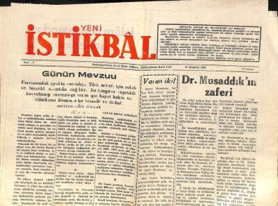 Yeni İstikbal Gazetesi 26 Temmuz 1952 - Farmasonluk Ayakta Durdukça Türk Milleti İçin Refah Ve Terakki Mümkün Değildir GZ105070 - 1