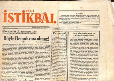 Yeni İstikbal Gazetesi 4 Ağustos 1952 - Nur Talebeleri Boyacıgillere Cevap Veriyor GZ105071 - 1