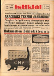 Yeni İstiklal 24 Şubat 1965 - Alman Hükümeti Hitlerin Öldüğüne İnanmıyor, Turhan Projesi Yazan Murad Terek NDR69135 - Gökçekoleksiyon