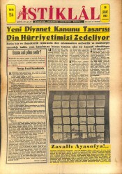 Yeni İstiklal Gazetesi 20 Şubat 1963 - Yeni Diyanet Kanunu Tasarısı Din Hürriyetimizi Zedeliyor GZ100990 - 2