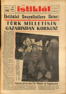 Yeni İstiklâl Gazetesi 20 Nisan 1966 - Halkçılara Göre İsmet İnönü , Türk Milletinin Son Peygamberiymiş ! GZ115342 - 1
