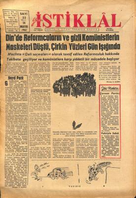 Yeni İstiklâl Gazetesi 24 Mayıs 1961 - Dünyada Din Ve Eğitim GZ115502 - 1