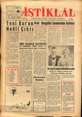 Yeni İstiklâl Gazetesi 26 Ekim 1961 - Karl Marxa Meydan Okuyan Dahi Silvio Gesell GZ115488 - 1