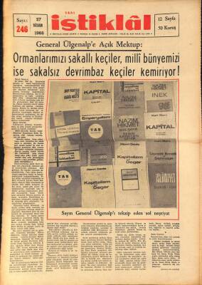 Yeni İstiklâl Gazetesi 27 Nisan 1966 - Sayın General Ülgenalpı Tekzip Eden Sol Neşriyat GZ115341 - 1