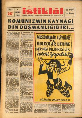 Yeni İstiklâl Gazetesi 4 Mayıs 1966 - Komünizmin Kaynağı Din Düşmanlığıdır !.. GZ115340 - 1