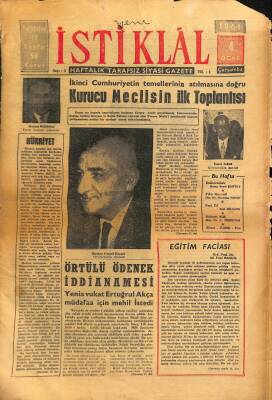 Yeni İstiklâl Gazetesi 4 Ocak 1961 - Kurucu Meclisin İlk Toplantısı GZ115503 - 1