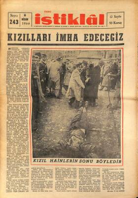 Yeni İstiklâl Gazetesi 6 Nisan 1966 - Pariste Müslüman Hastahanesi Ve Müslüman Mezarlığı GZ115344 - 1