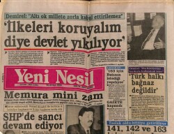 Yeni Nesil Gazetesi 1 Aralık 1989 - Demirel Altı Ok Millete Zorla Kabul Ettirilemez GZ62919 - 1