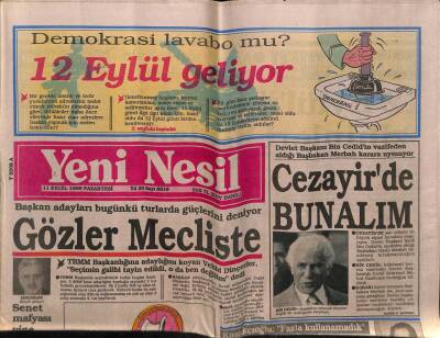 Yeni Nesil Gazetesi 11 Eylül 1989 - Cezayirde Bunalım GZ55686 - 1